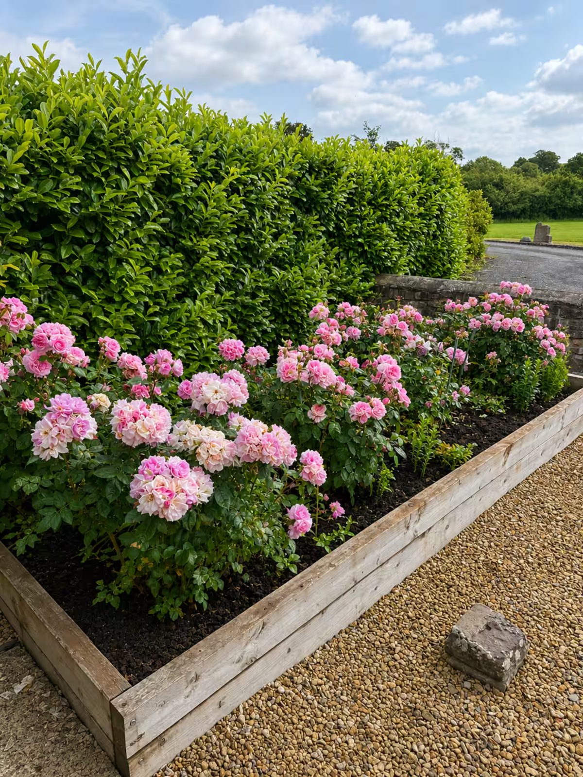 Garden flower bed in summer